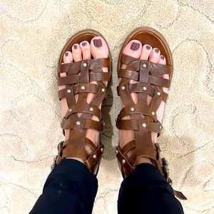 A.S. 98 chocolate brown strappy sandal
